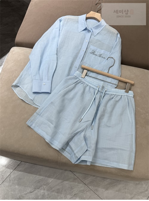 Loro Piana 로로피아나 린넨 셔츠 & 숏팬츠 set 5컬러 의류 18번 이미지