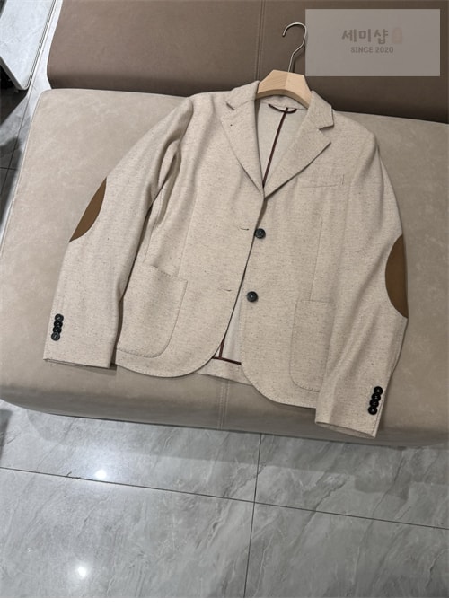 Loro Piana 로로피아나 투버튼 빈티지 레더 블레이저 의류 1번 이미지