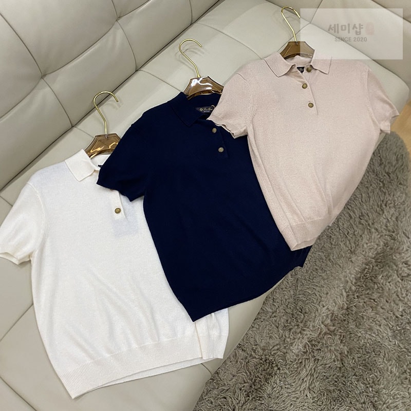 Loro Piana 로로피아나 25SS 캐시미어 울 니트 반팔 화이트 의류 1번 이미지
