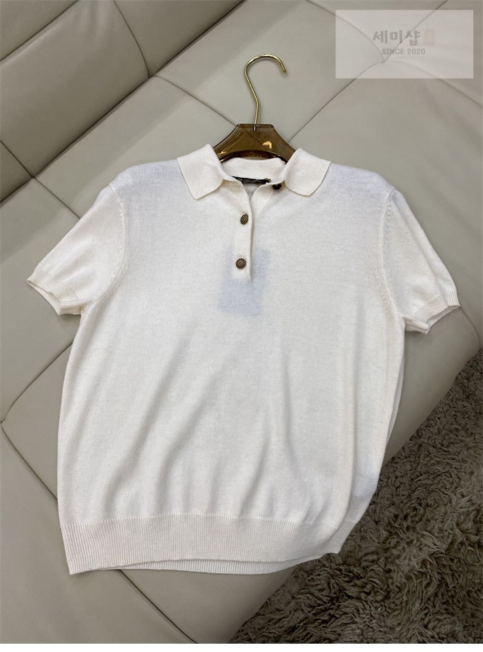 Loro Piana 로로피아나 25SS 캐시미어 울 니트 반팔 화이트 의류 5번 이미지