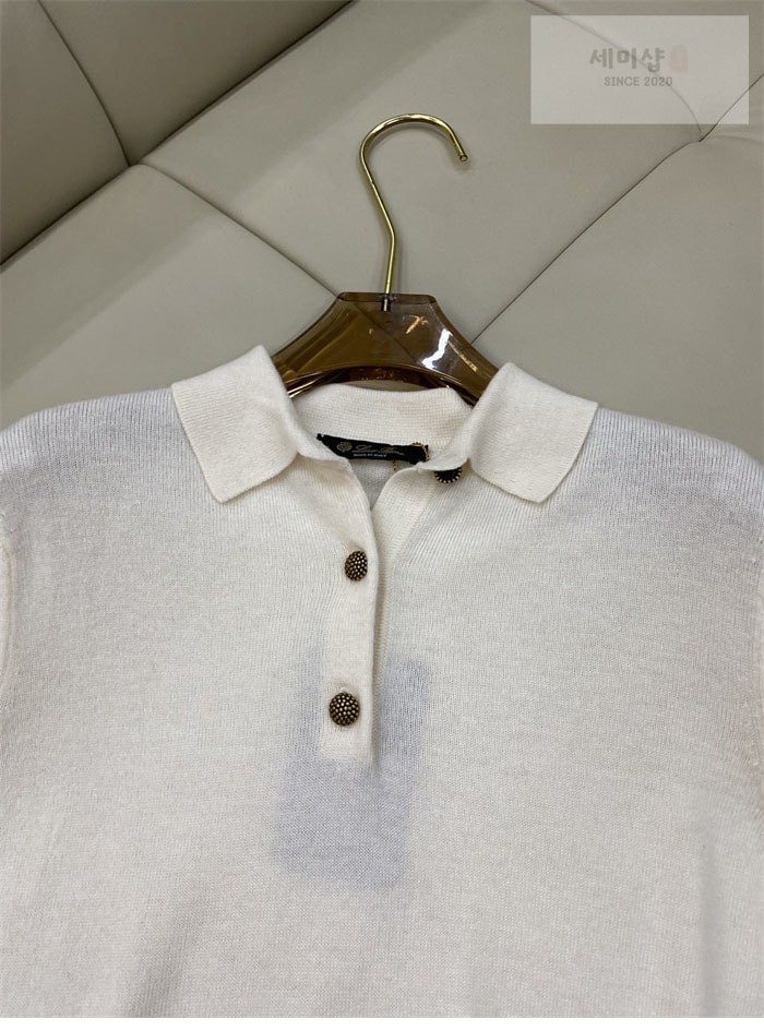 Loro Piana 로로피아나 25SS 캐시미어 울 니트 반팔 화이트 의류 18번 이미지