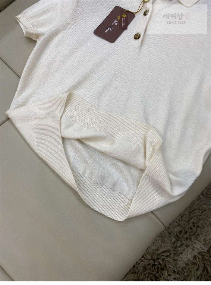 Loro Piana 로로피아나 25SS 캐시미어 울 니트 반팔 화이트 의류 7번 이미지