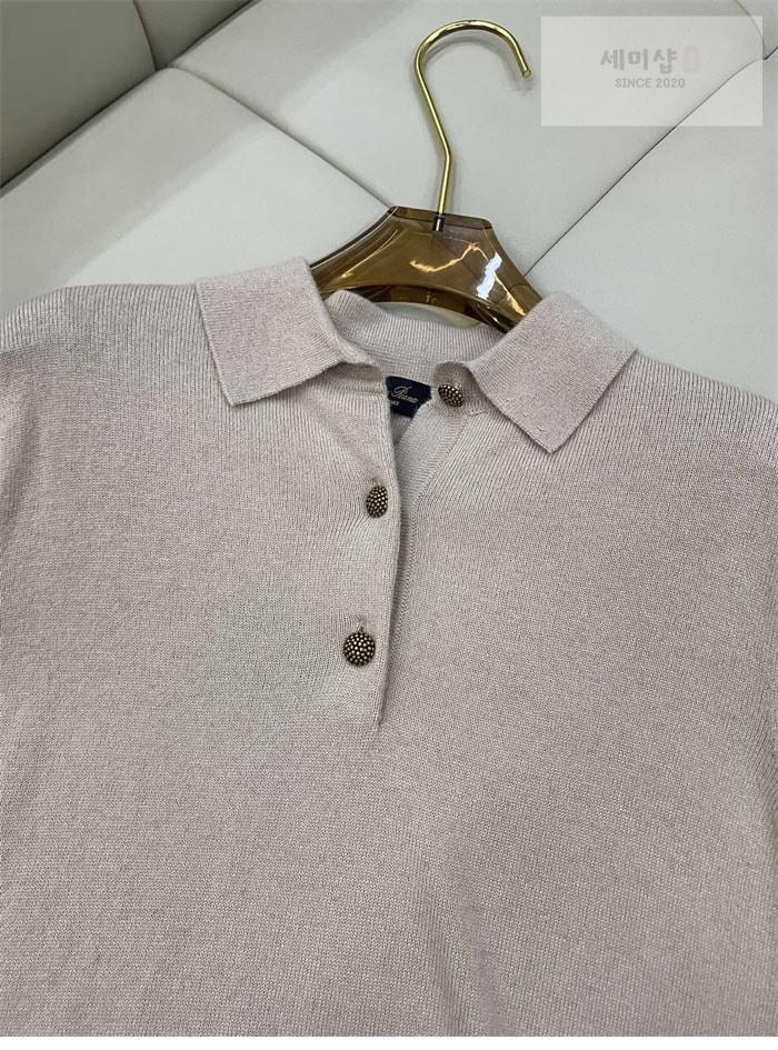 Loro Piana 로로피아나 25SS 캐시미어 울 니트 반팔 화이트 의류 13번 이미지