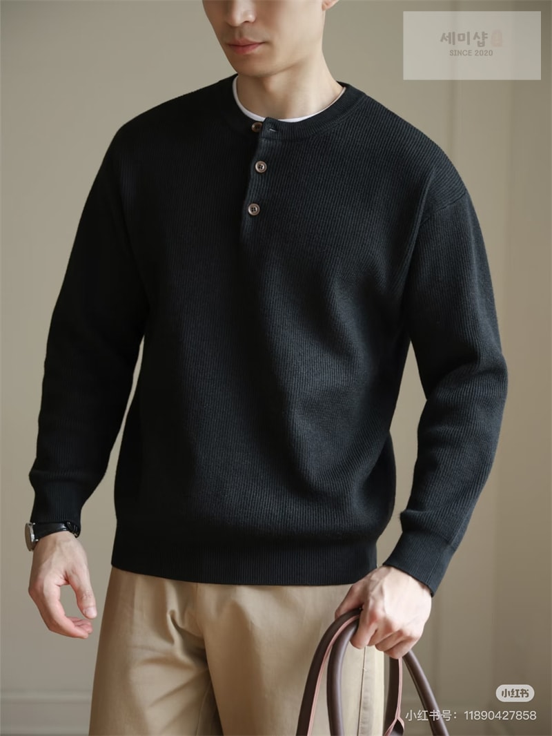 Loro Piana 로로피아나 Umi 리브 니트 코튼 스웨터 블랙 의류 19번 이미지