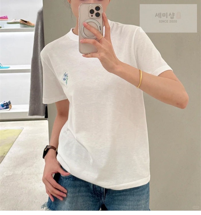 Loewe 로에베 꽃무늬 아나그램 코튼 반팔 티셔츠 의류 2번 이미지