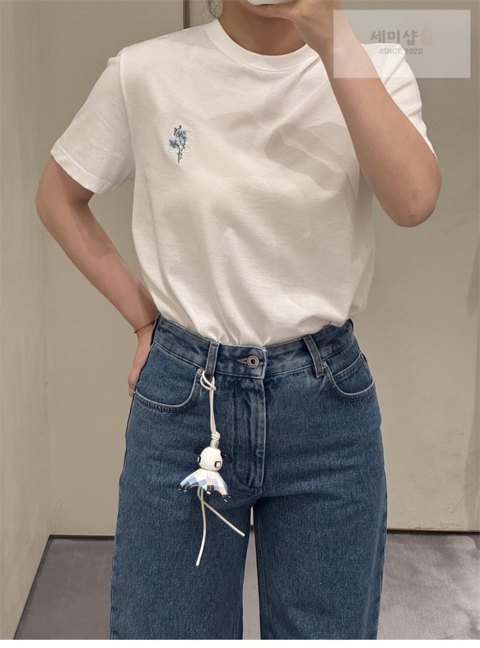Loewe 로에베 꽃무늬 아나그램 코튼 반팔 티셔츠 의류 3번 이미지