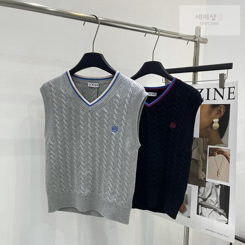 Loewe 로에베 스트라이프 v넥 코튼 베스트 의류 1번 이미지