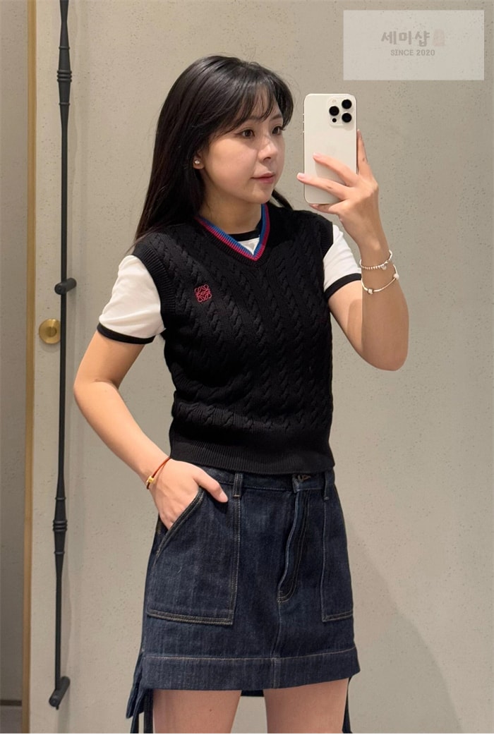 Loewe 로에베 스트라이프 v넥 코튼 베스트 의류 3번 이미지