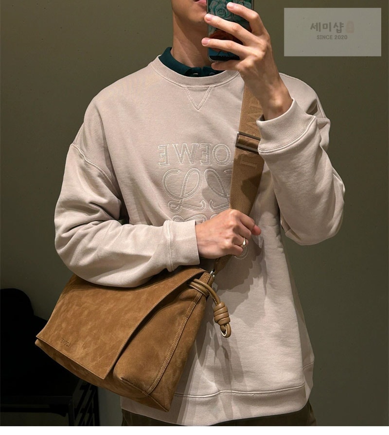Loewe 로에베 아나그램 레귤러 코튼 스웨트셔츠 맨투맨 그린 의류 20번 이미지