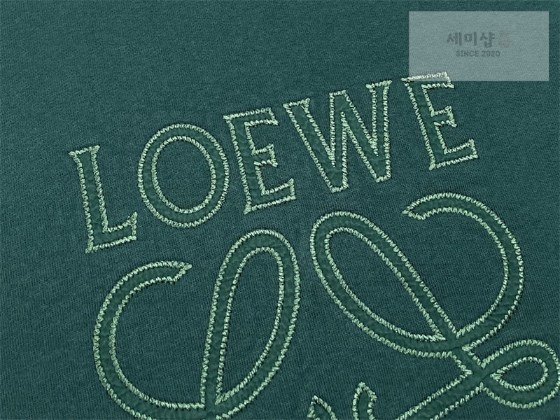 Loewe 로에베 아나그램 레귤러 코튼 스웨트셔츠 맨투맨 그린 의류 9번 이미지
