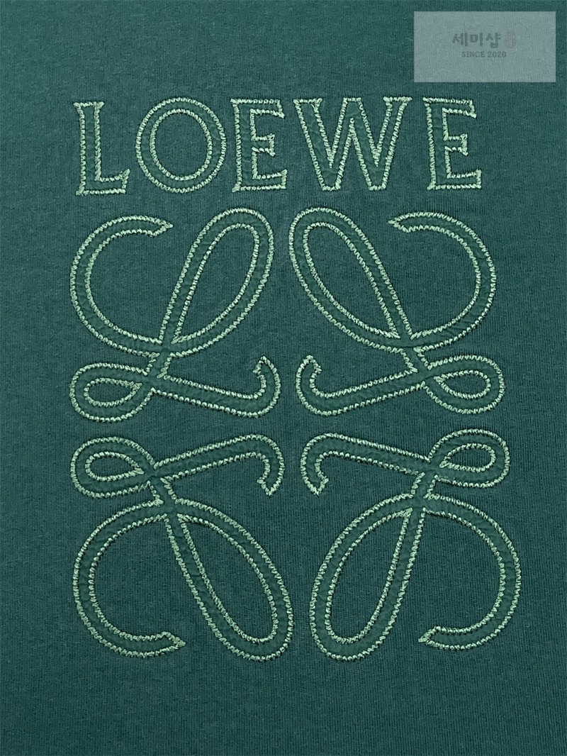 Loewe 로에베 아나그램 레귤러 코튼 스웨트셔츠 맨투맨 그린 의류 10번 이미지