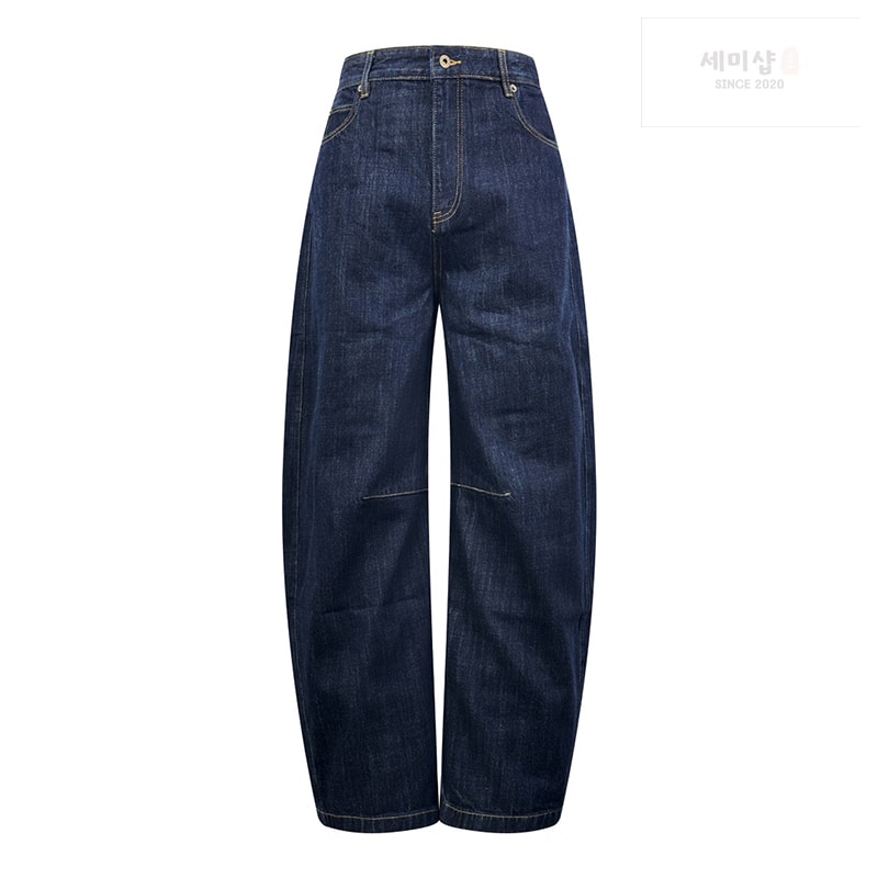 Loewe 로에베 아나그램 베럴 레그 워시드 와이드 데님 진 의류 14번 이미지