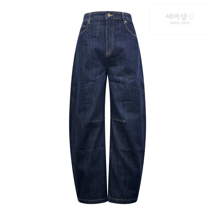 Loewe 로에베 아나그램 베럴 레그 워시드 와이드 데님 진 의류 4번 이미지