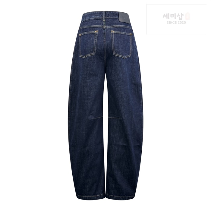 Loewe 로에베 아나그램 베럴 레그 워시드 와이드 데님 진 의류 5번 이미지