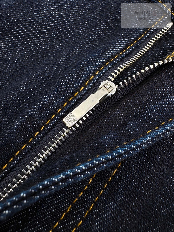 Loewe 로에베 아나그램 베럴 레그 워시드 와이드 데님 진 의류 10번 이미지