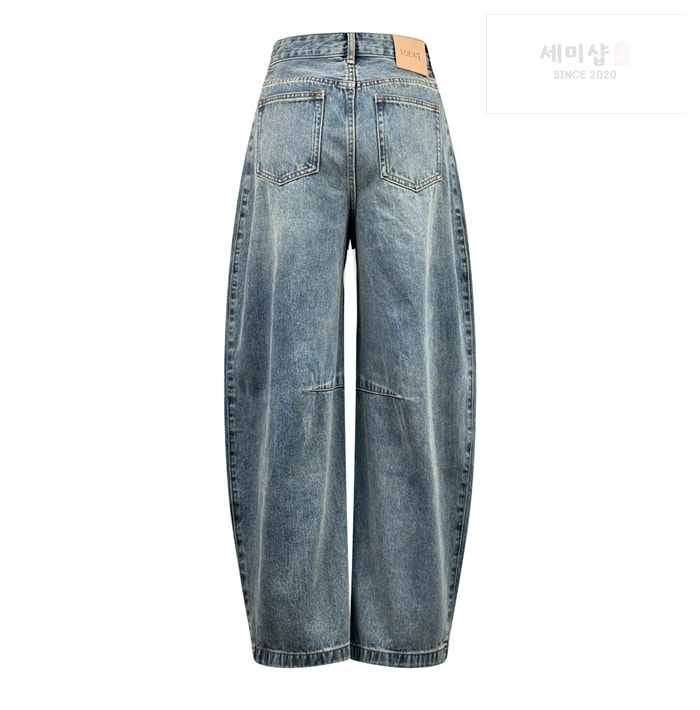 Loewe 로에베 아나그램 베럴 레그 워시드 와이드 데님 진 의류 4번 이미지