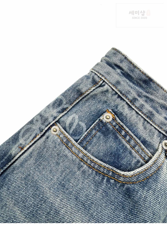 Loewe 로에베 아나그램 베럴 레그 워시드 와이드 데님 진 의류 7번 이미지