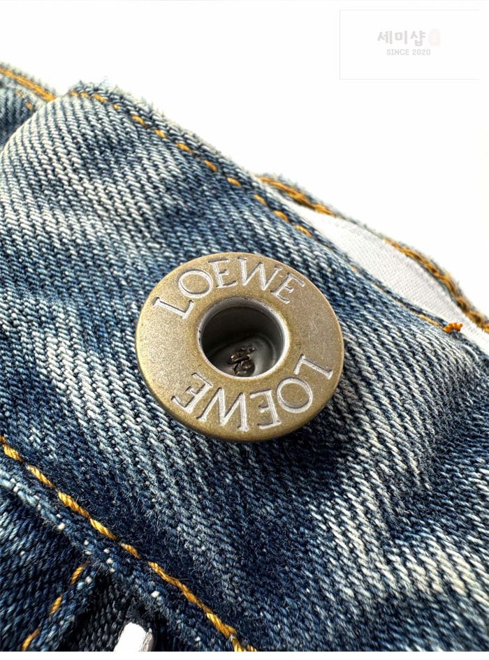 Loewe 로에베 아나그램 베럴 레그 워시드 와이드 데님 진 의류 13번 이미지