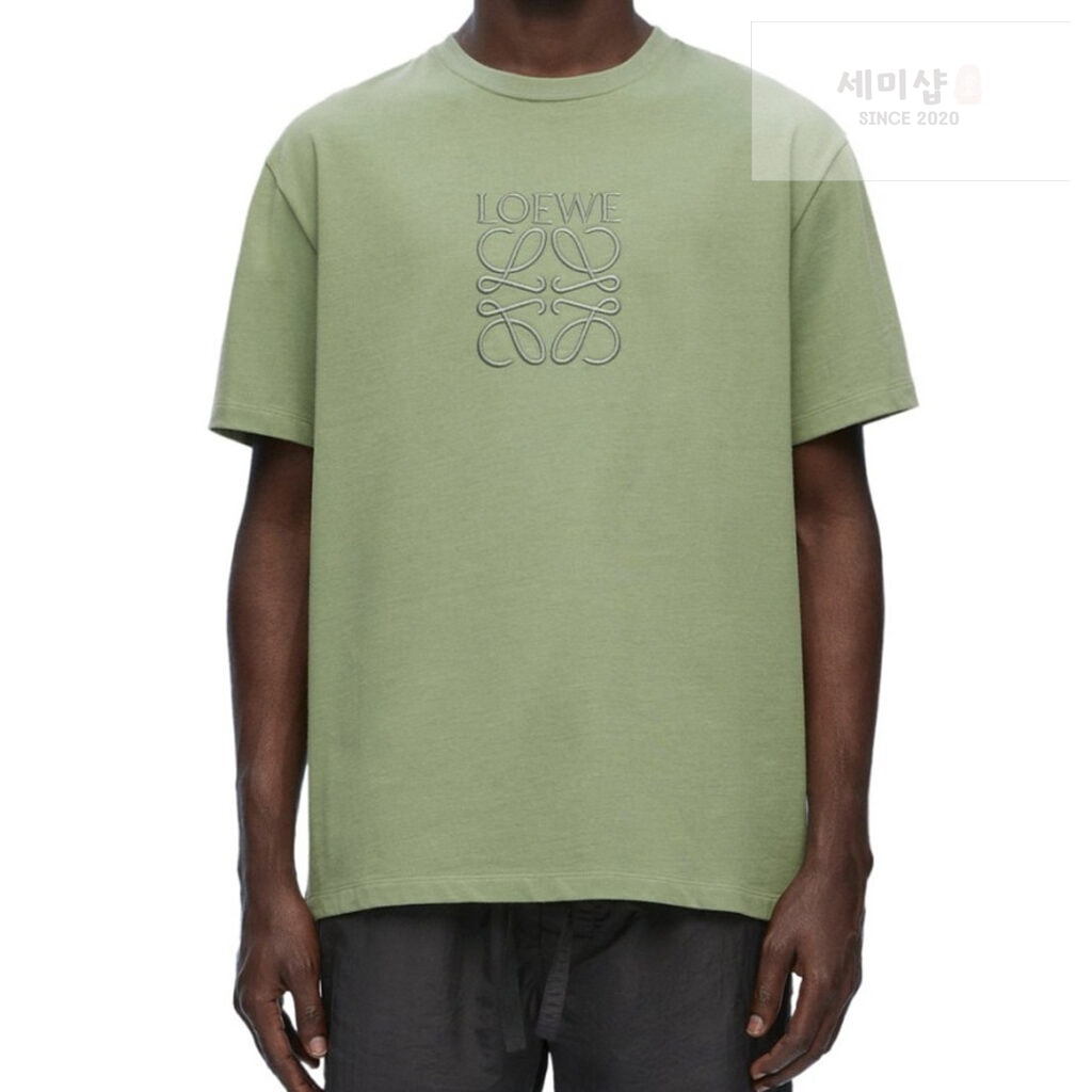 Loewe 로에베 아나그램 엠보싱 로고 자수 반팔 티셔츠 “3COLOR” KHAKI 의류 22번 이미지