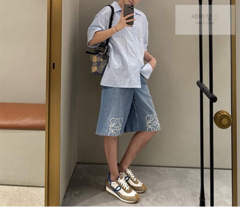 로에베 로에베 아나그램 포켓 숏 슬리브 셔츠 의류 9번 이미지