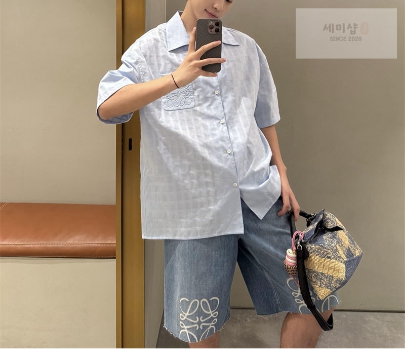 로에베 로에베 아나그램 포켓 숏 슬리브 셔츠 의류 6번 이미지