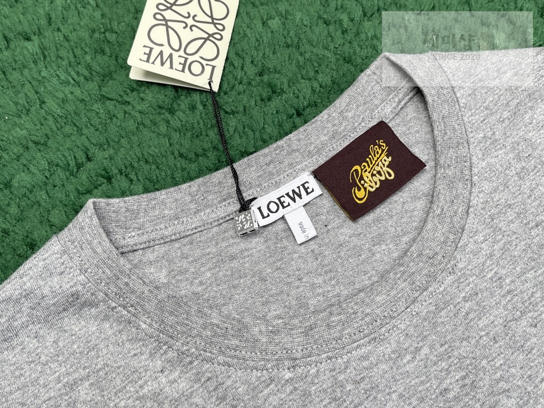 Loewe 로에베 에너그램 테리 자수 릴렉스 핏 반팔 티셔츠 그레이 의류 6번 이미지