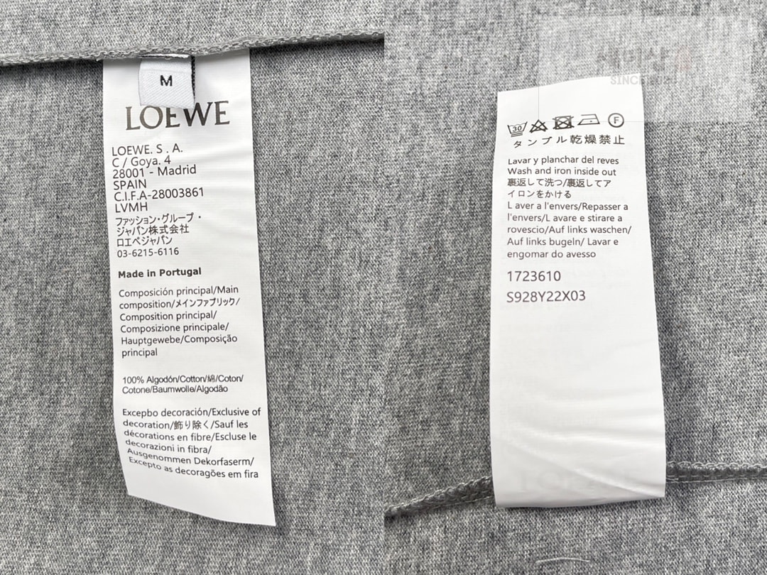 Loewe 로에베 에너그램 테리 자수 릴렉스 핏 반팔 티셔츠 그레이 의류 8번 이미지