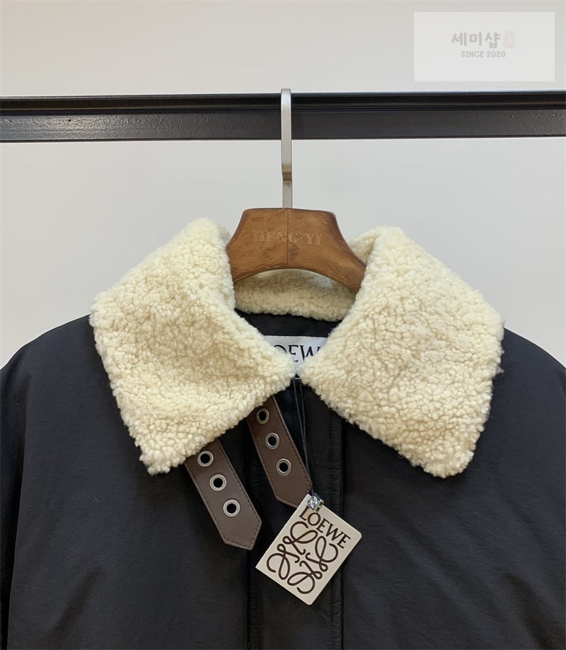 Loewe 로에베 콘솔 클로저드 파이핑 테크니컬 코튼 블렌드 플리스 자켓 블랙 의류 5번 이미지