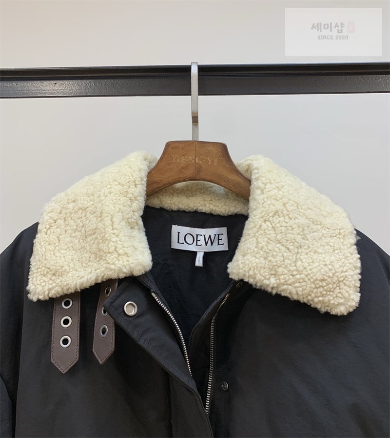 Loewe 로에베 콘솔 클로저드 파이핑 테크니컬 코튼 블렌드 플리스 자켓 블랙 의류 6번 이미지