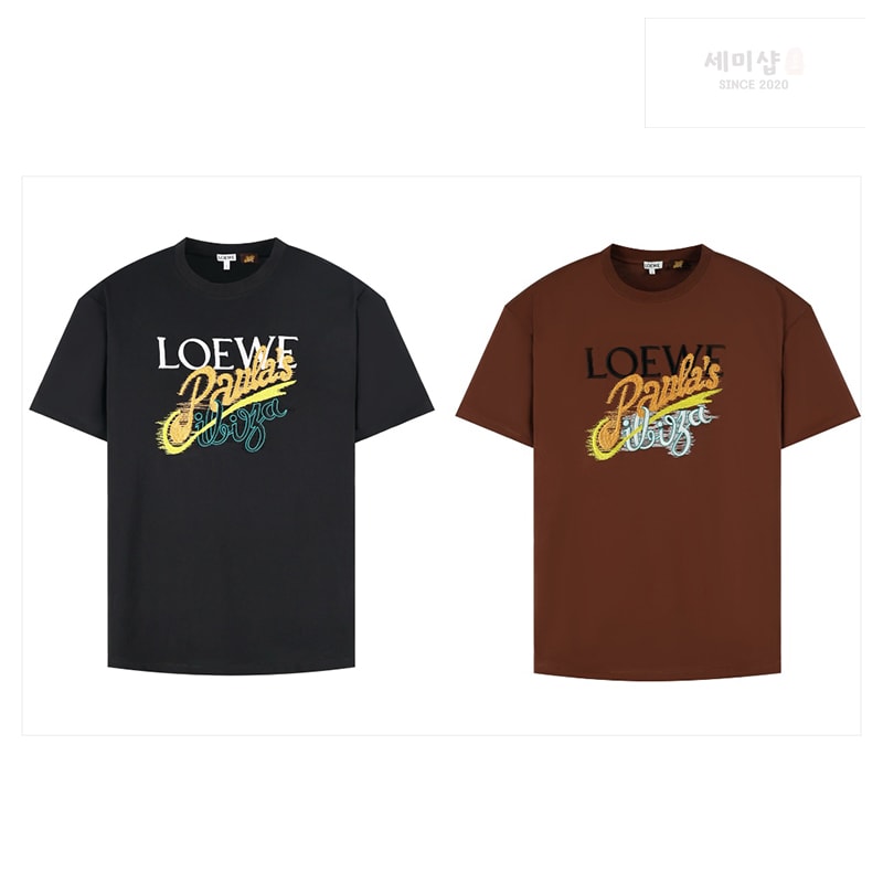 Loewe 로에베 파울라스 이비자 로고 반팔 티셔츠 카라멜색 의류 1번 이미지