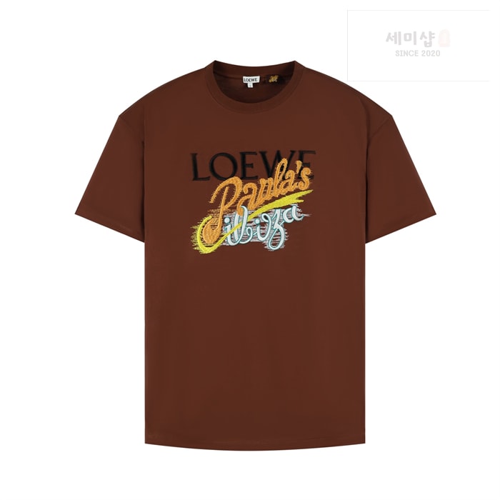 Loewe 로에베 파울라스 이비자 로고 반팔 티셔츠 카라멜색 의류 22번 이미지