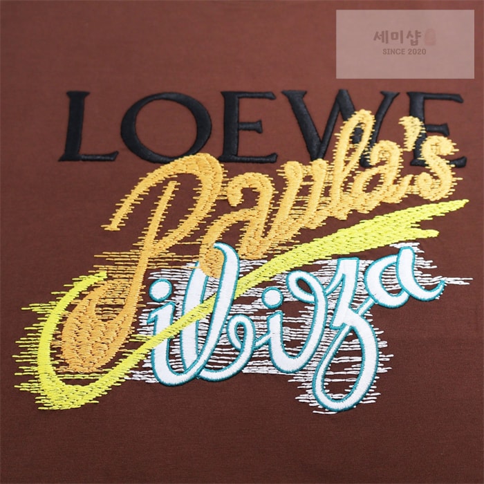 Loewe 로에베 파울라스 이비자 로고 반팔 티셔츠 카라멜색 의류 12번 이미지
