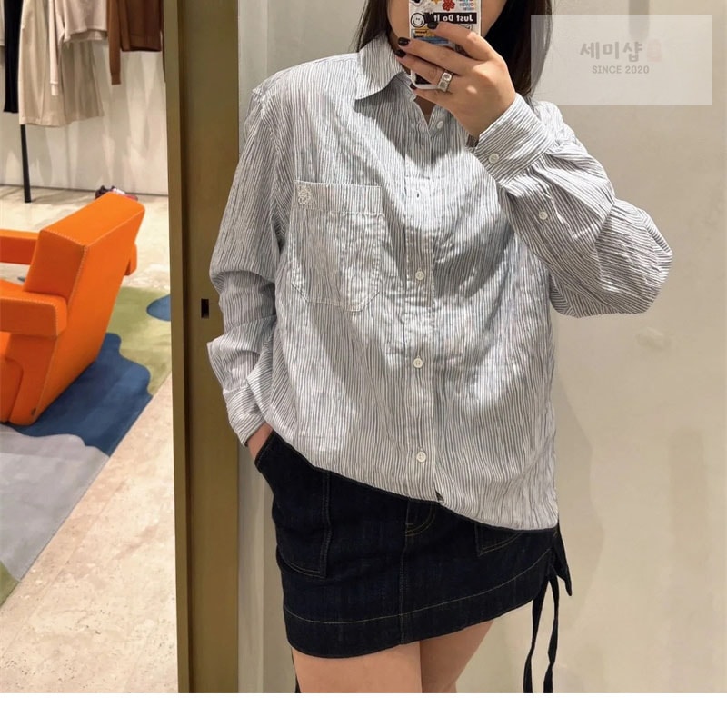 Loewe 로에베 포켓 스몰 아나그램 셔츠 남방 의류 11번 이미지