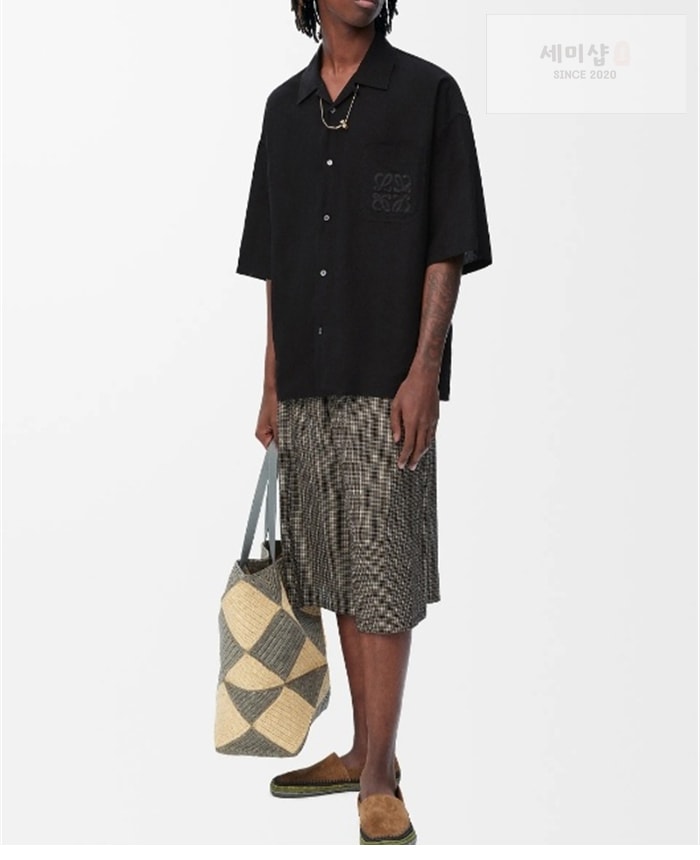 Loewe 로에베 포켓 아나그램 비스코스 리넨 반팔 셔츠 의류 11번 이미지