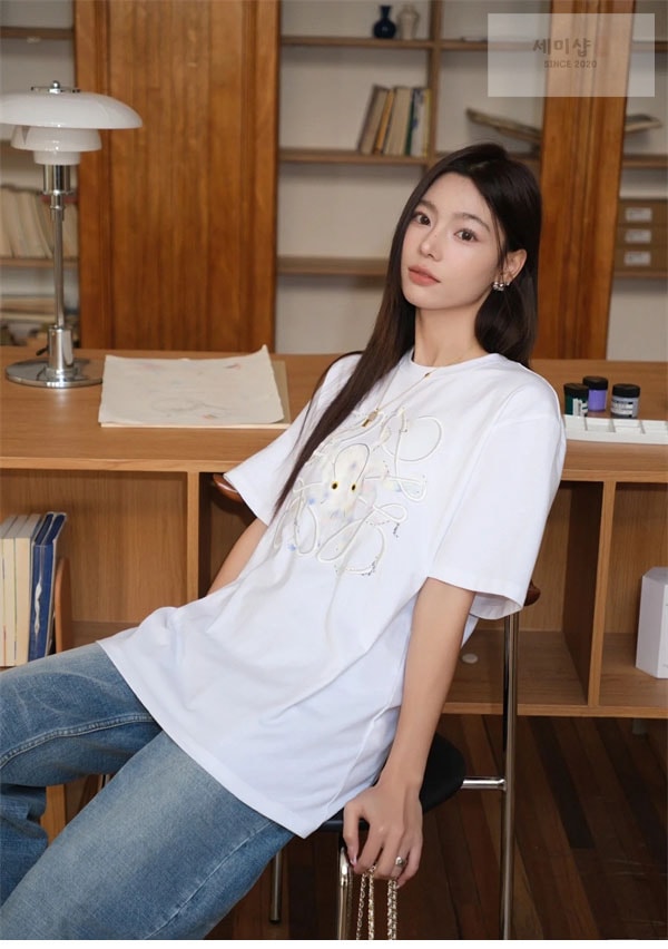 Loewe 로에베 25SS 아나그램 문어 코튼 반팔 티셔츠 의류 6번 이미지