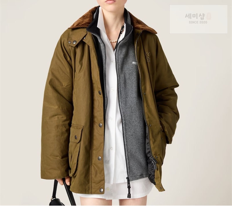 Loewe 미우미우 로고 플리스 집업 스웨트셔츠 브라운 의류 2번 이미지
