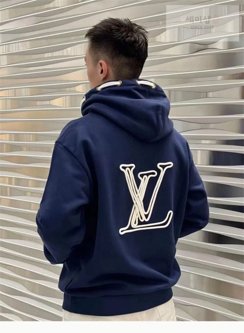 Louis Vuitton 루이비통 그래픽 LV 노티컬 로프 시그니처 코튼 저지 후드 의류 16번 이미지