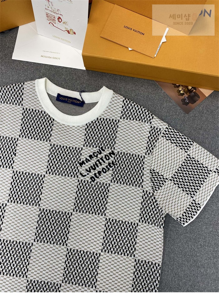 Louis Vuitton 루이비통 다미에 자카드 MLVD 반팔 티셔츠 의류 7번 이미지