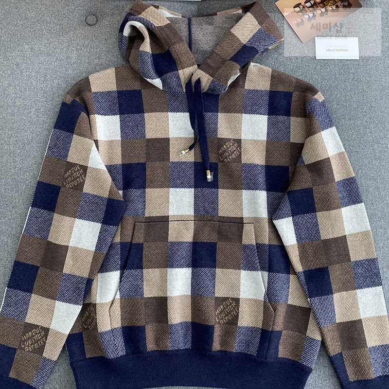 Louis Vuitton 루이비통 다미에 캐시미어 앤 울 블렌드 후디 의류 21번 이미지