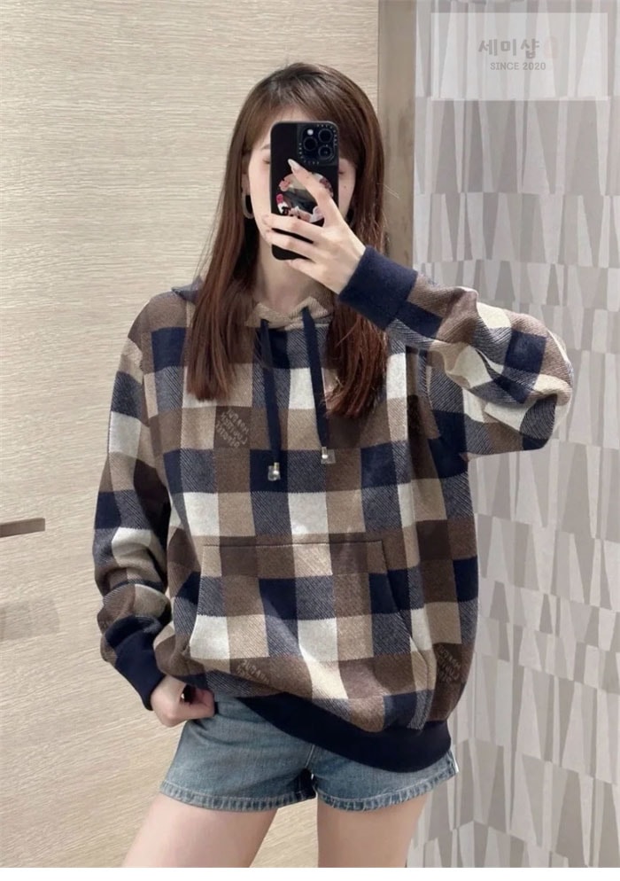 Louis Vuitton 루이비통 다미에 캐시미어 앤 울 블렌드 후디 의류 5번 이미지