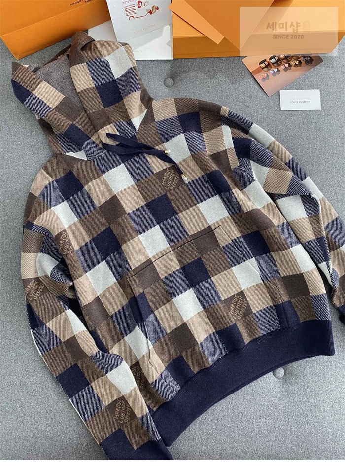 Louis Vuitton 루이비통 다미에 캐시미어 앤 울 블렌드 후디 의류 6번 이미지