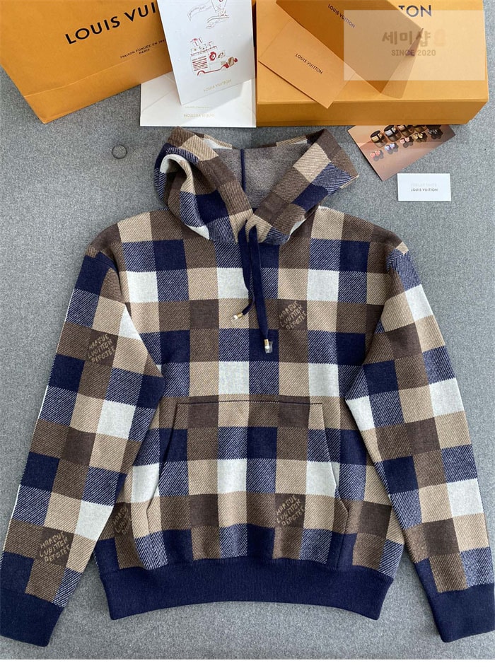 Louis Vuitton 루이비통 다미에 캐시미어 앤 울 블렌드 후디 의류 7번 이미지