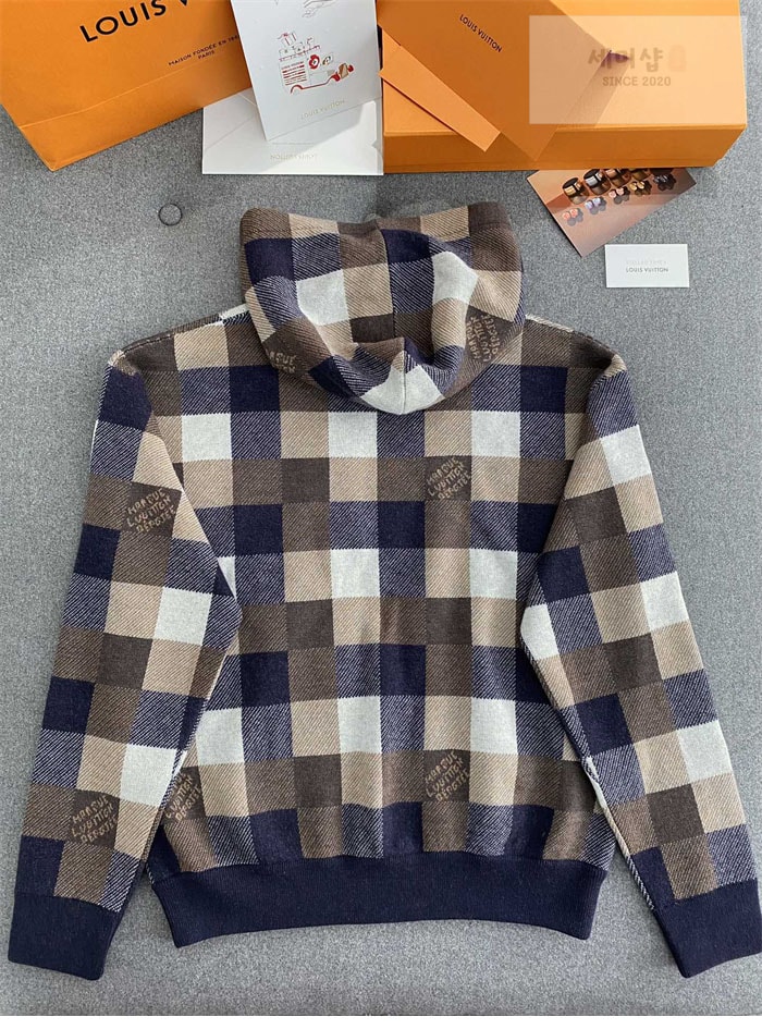 Louis Vuitton 루이비통 다미에 캐시미어 앤 울 블렌드 후디 의류 9번 이미지