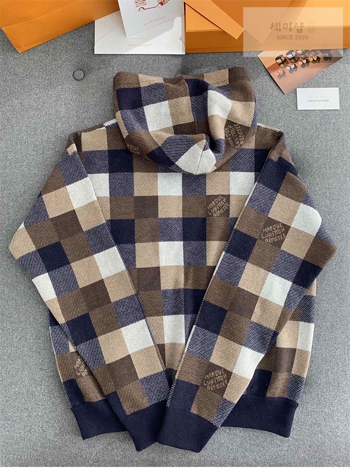 Louis Vuitton 루이비통 다미에 캐시미어 앤 울 블렌드 후디 의류 10번 이미지