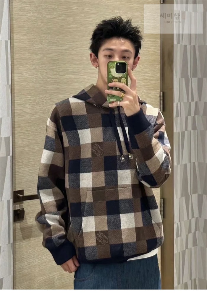 Louis Vuitton 루이비통 다미에 캐시미어 앤 울 블렌드 후디 의류 23번 이미지