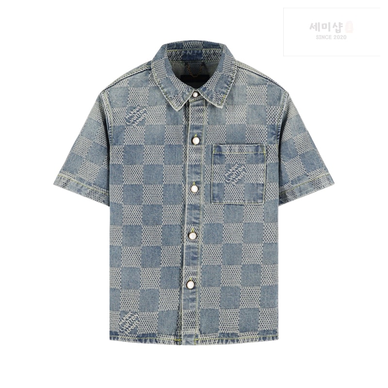 Louis Vuitton 루이비통 다미에 3D 라이트 데님 반팔 셔츠 의류 12번 이미지