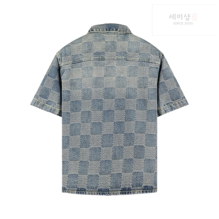 Louis Vuitton 루이비통 다미에 3D 라이트 데님 반팔 셔츠 의류 3번 이미지