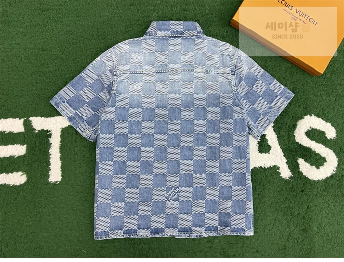 Louis Vuitton 루이비통 다미에 3D 라이트 데님 숏 슬리브드 셔츠 의류 3번 이미지