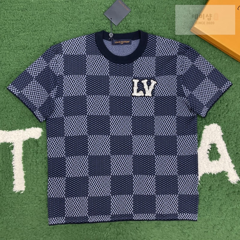 Louis Vuitton 루이비통 다미에 LV 크리스탈 패치 반팔 티셔츠 의류 1번 이미지