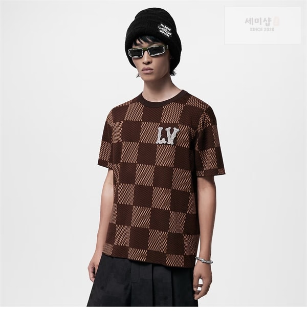 Louis Vuitton 루이비통 다미에 LV 크리스탈 패치 반팔 티셔츠 의류 2번 이미지